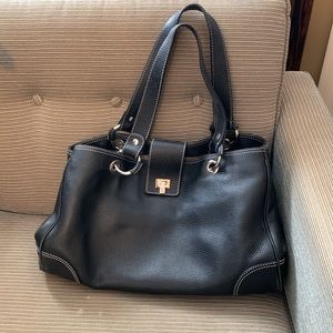 Lambertson Truex black pebbled leather tote